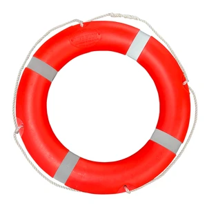 Outdoor Professional Water Floating Lifesaving Life Ring Buoy Boat Safety Throw Ring Reflective Tape Orange Life Buoy