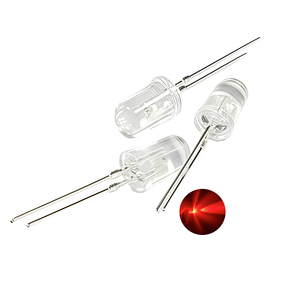 Traffic Red Color 620-630nm 12000mcd 2.0-2.2V 150mW Clear Lens 30deg Round Head Dip Railway Signal 5mm LED Diode Light