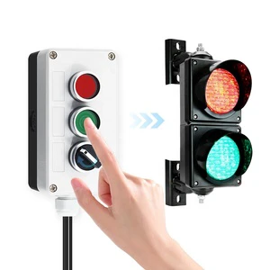 4inch Small Led Traffic Lights with Red Green Button for Parking Lot