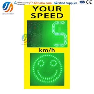 Smiling Face Radar Speed Sign Aluminum Shell Traffic Speed Feedback System with LED Display for Highways School Zones