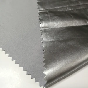 Factory Straight Hair Cheap Shiny Silver Gold Coating Waterproof Reflective Polyester Fabric