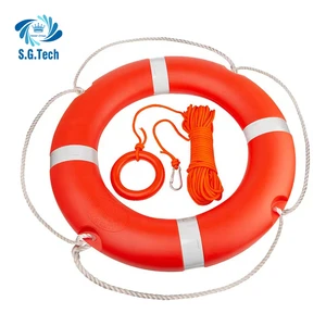 WATER CROWN High Buoyancy Floating Rescue Ring Marine Life Buoy with Reflective Tapes Pool Tools & Accessories