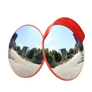 Durable Outdoor PC Round Wide-angle Convex Mirror with 180 Viewing Angle Orange 60cm Diameter for Highway Traffic Safety