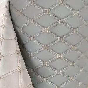 Custom Quilting Embossed PVC Leather Woven Backing Waterproof Water Resistant Furniture Upholstery Sofa Car Seat Belt Gloves