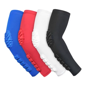Men's Compression Sports Arm Sleeves Protective Gear Guard Honeycomb Elbow Brace Pads Cycling Volleyball Tennis Arthritis Care