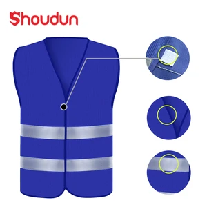Free Custom Logo High Visibility Reflective Safety Vest Construction Work Protective Clothing Fluorescent Reflective Workwear