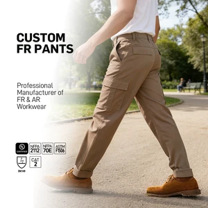 Custom Durable FR Work Pants Flame Retardant Anti-Static Safety Trousers Flame Resistant Work Trousers For Oil And Gas Industry