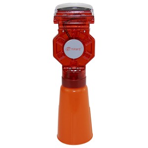Highly Visible Solar LED Traffic Beacon Lamp Traffic Safety Cone White for Roadway Use for Roadway Safety Warning Lights