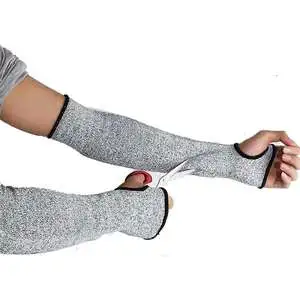 USA Direct New Glassworks Class 5 Anti-Cut CE Certified Nitrile Coated Latex-Free Waterproof Protective Arm Sleeve Knit Cuff