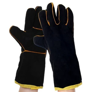 Top Quality Cow Split Leather Red Welding Gloves 14 Inch 16 Inch Safety Anit Heat Fire Resistant Gloves