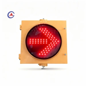 Yellow Arrow LED Traffic Signal Head 300mm PC Solar Mains Power Road Construction Warning Direction Indicator For Tunnel