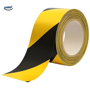 High Adhesive Waterproof Pvc Warning Yellow and Black Tape Reflective Warning Tape Floor