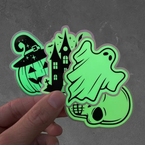 Custom Waterproof Die Cut Stickers Colorful Vinyl Glow In The Dark Sticker