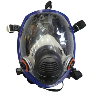 EN136 3M Connector Full-Face Gas Mask with Double Filter Ports for Toxic Fumes &Airborne Particulates Comprehensive Protection