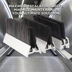 Anti-Entrapment Safety Guard | Aluminum Rail Black Nylon Bristle Escalator Safety Brush Manufacturer | Custom Solution Expert