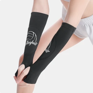 Men Women Girl's Anti-Collision Pressurized Forearm Elbow Pad Thumb Hole Volleyball Arm Compression Sleeve for Protection
