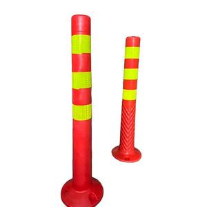 Temporary Traffic Control Post Lightweight Foldable Road Delineator Warning Sign Post TPU Material Reflective for Night Use