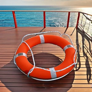 696mm Polyethylene Lifebuoy Ring for Boat, Ship, and Offshore Safety, Can Support 3 Adult per Buoy