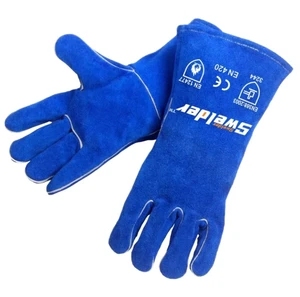 Leather Work Gloves Man Cut Resistant Oil Working Glove Mechanic Welding Heat Resistant High Frequency Welding Machine Glove OEM