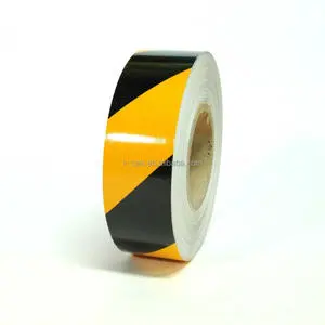 Reflective Hazard Warning Tape Reflective Sheeting Barrier Caution Tape Reflective Sticker Black Yellow