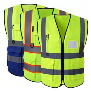 Custom Worker Security Industrial Construction Workwear Warning High Visibility Work Reflective Clothing Safety Hi Vis Vest