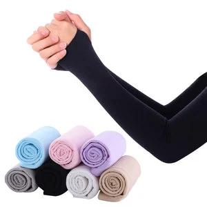 Summer Sunscreen Compression Anti-Bacterial Cooling Ice Silk UV Protective Long Arm Sleeve