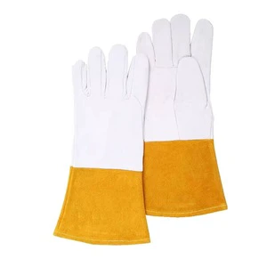 Top-Layer Sheepskin and Extended Cowhide TIG Welding Gloves Soft and Comfortable Heat-Resistant Safety Gloves for Welder