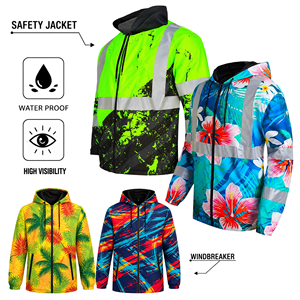 Custom ANSI Class 3 Waterproof Reflective High Visibility Safety Jacket-Lightweight Fluorescent Work Windbreaker
