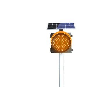 300mm Amber Traffic Signal Solar Blinking Yellow Traffic Light