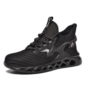 Hot Selling Industrial Protective Breathable Work Boot Casual Trainers Steel Toe Safety Shoes for Men Case Black Auto Mesh