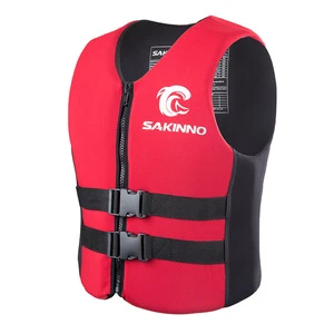 Adult Neoprene EPE Foam Life Jacket with >7.5KG Buoyancy Black/Red