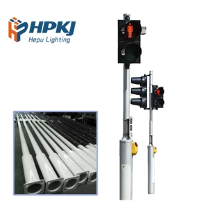 Hot Dip Galvanized Steel Cross Road Traffic Light Pole Outdoor LED Traffic Signal Light