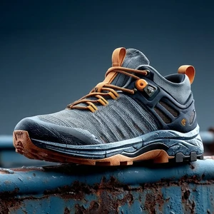 Wholesale ZECOOLA Charcoal Grey Safety Shoes Neon Orange Composite Toe Lightweight Sneakers Dual-density Anti-slip Outsole Quick