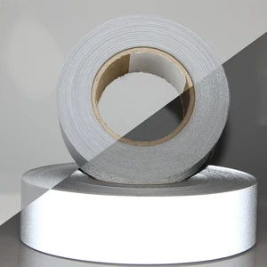High Visibility Industrial Wash Silver Polyester Safety Strip Reflective Material Reflective Fabric Tape