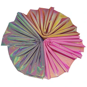 Wholesale Rainbow Reflective Polyester Fabric Retro & Colorful Changeable Luminous Sew-On for Various Purposes