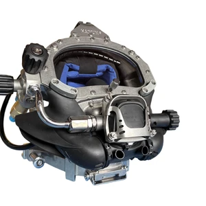 Commercial Diving Helmet - 316 Stainless Steel With 455 Balanced Regulator, CE Certified For Surface Supplied Operations
