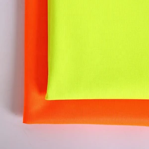 Polyester Fluorescent Yellow Orange Green pink Heat Reflective Visibility Material Fabric for Sale Sefety Traffic Vest EN20471