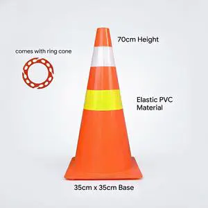 High Intensity Prismatic Traffic Cone PVC Plastic for Roadway Safety & Visibility AA BEAR No Light Traffic Warning Product