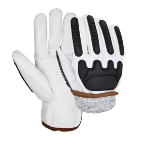 Leather Safety Mechanical Driver Hand Glove Oilfield Anti-collision Anti Cut Resistant Tpr High Impact Gloves For Mechanic