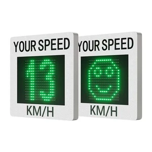 Highway Solar Powered LED Traffic Warning Sign with Radar Speed Limit and Flashing Light