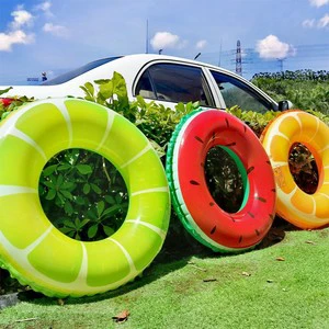 14+ Years Old Inflatable Watermelon Swimming Ring Eco-Friendly Thickened PVC Lifebuoy for Safe Outdoor Pool Beach Water Play