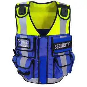 Men's Reflective High Visibility Polyester/Cotton Workwear Vest for Guard Use with Customizable Logo and All Seasons Safety