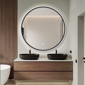 Acrylic Thin Framed Mirror Round Dimmable LED Mirror With Anti-fog Ip54 Waterproof Mirror