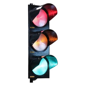 Ileritraffic A-Series Power LED Red/Green/Amber Traffic Light-300 mm Black UV Polycarbonate Vehicle Signal Head Traffic Safety