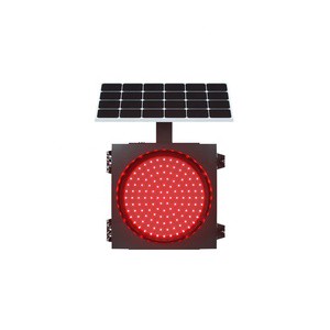 IP65 Blinking Red Traffic Light 12V Solar Powered Traffic Signal