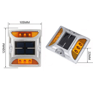 Outdoor Waterproof Aluminum LED Solar Traffic Light Flashing Solar Road Stud Spike Traffic Warning Product