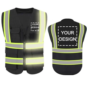 Reflective Safety High Visibility ANSI Class 2 Yellow Jacket & Vest with Customized Logo for Workwear