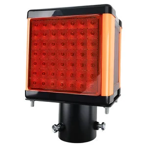 Solar Yellow Flashing Traffic Lights Intersection Fog Lights with Tropical Style Energy Efficient IP55 Protection Made Plastic