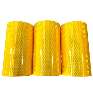 Adhesive Yellow PET Reflective Film & Tape for Traffic Warning and Night Safety Anti-Collision