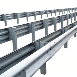 Hot Dipped Galvanized Q345 Steel W Profile Three Wave Anti Rust Engineer Grade Reflective Highway Crash Barrier Guardrail